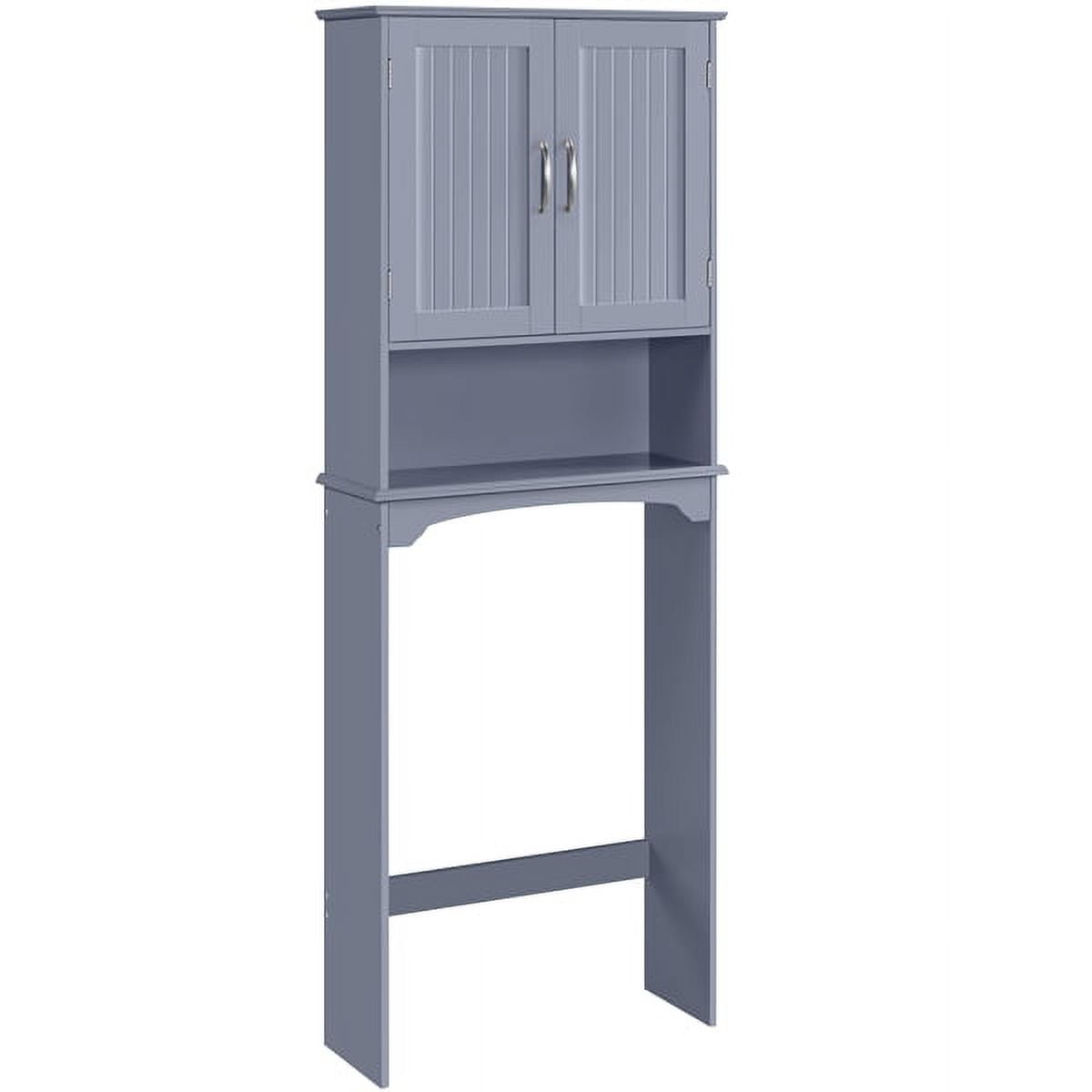 Alden Design Wooden Over The Toilet Bathroom Storage Cabinet, Gray