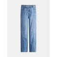thumbnail image 5 of Time and Tru Women's and Women's Plus Relaxed Tie Waist Wide Leg Jeans, 31" Inseam, Sizes 0-20, 5 of 5