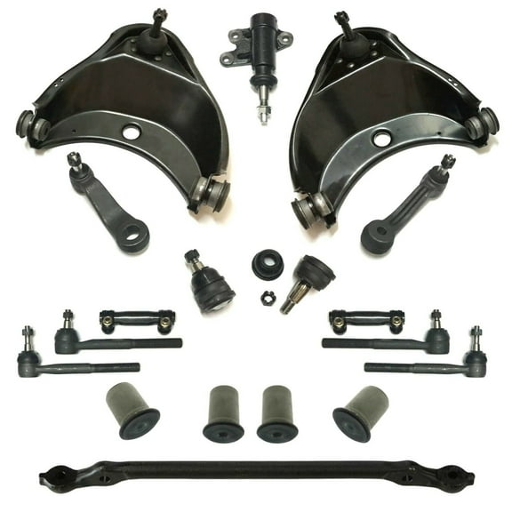 18 Pc Complete Suspension Kit Upper Control Arms Tie Rod Ends Lower Ball Joints Center Link with Idler & Pitman Arms Control Arm Bushing Fits select: 1993-2000 CHEVROLET GMT-400