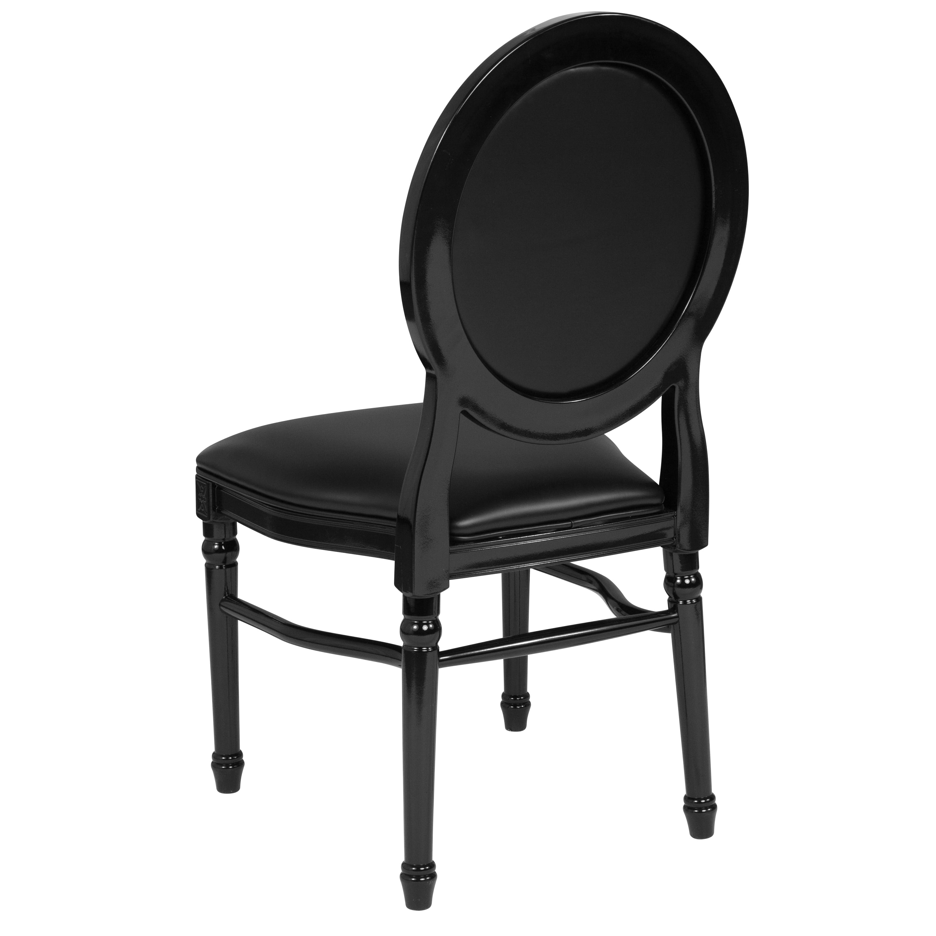 Flash Furniture 2 Pack Hercules Series 900 lb. Capacity King Louis Chair with Tufted Back, Black Vinyl Seat and Black Frame