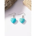 thumbnail image 3 of EOEMY Vintage Bohemian Style Long Heart & Turquoise Design Necklace And Earring Set-Default, 3 of 9