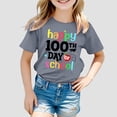 thumbnail image 2 of TZEWGL T-Shirts pour Enfants Imprimé Graphique Col Rond Manches Courtes Ample pour Filles Garçons Taille 8-9T, 2 of 4