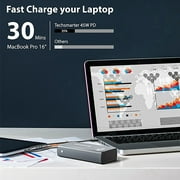 Techsmarter 30000mah 65W USB-C PD Laptop Power Bank. Portable Charger for iPhone, Samsung Galaxy, iPads Air/Pro, MacBook, Chromebook, Android and More