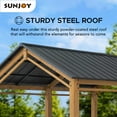 thumbnail image 7 of AutoCove 11x13 Wood Carport, Black Gable Roof Wood Gazebo, Outdoor Living Pavilion with Ceiling Hook, 7 of 7