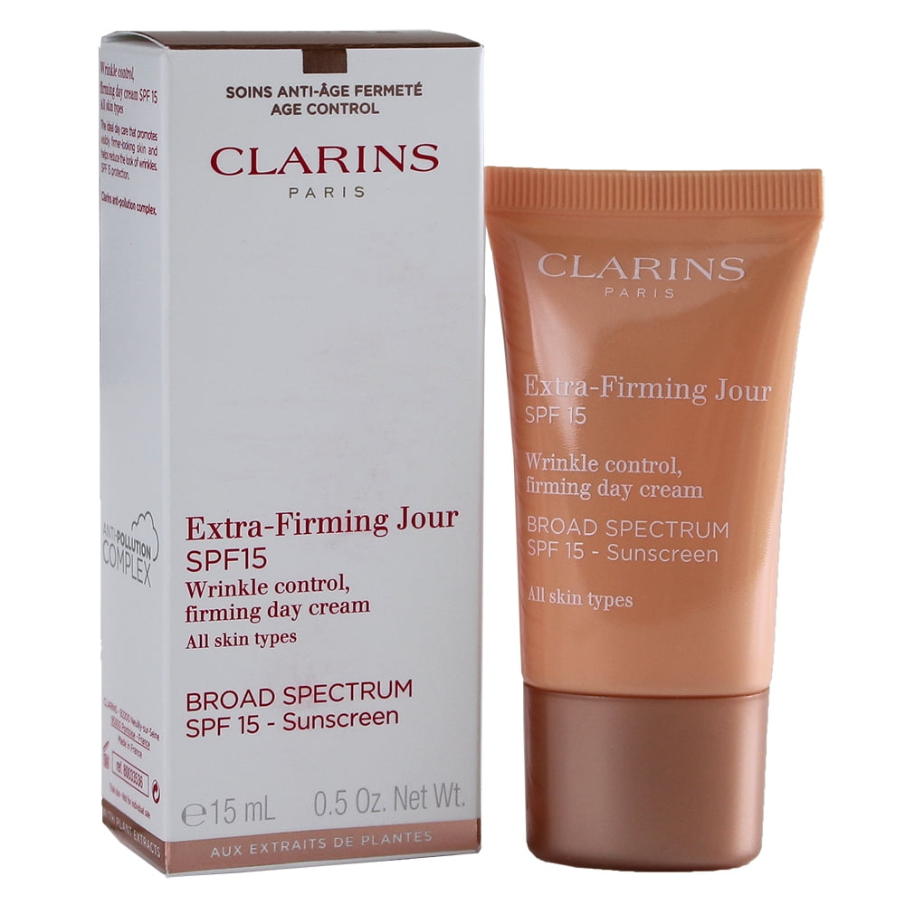 Clarins Extra-Firming Jour SPF Wrinkle Control Firming Day Cream, Travel Size 0.5oz/15ml -