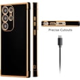 thumbnail image 4 of for Samsung Galaxy S23 Ultra Case Luxury Plating Case Cover Slim Lightweight Glossy Bling Phone Case Soft TPU Shockproof Bumper Case Electroplated Case,Black, 4 of 6