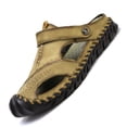 thumbnail image 3 of Mens Summer Casual Leather Sandals Breathable Outdoor Beach Shoes, 3 of 9