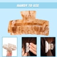thumbnail image 3 of Pinzas para el pelo, pasadores de tortuga, clips con forma rectangular, color café, 3 of 5