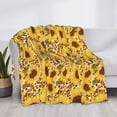 thumbnail image 3 of Rateoe Abstract Leopard Print Sunflower Pattern Flannel Throw Blanket, Ultra-soft Blanket for Bed, Couch, Car, Hypoallergenic Anti-pilling blanket-50"x40"(Horizontal), 3 of 6