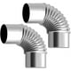 thumbnail image 1 of Codo de 90° para tubo de escape, 2 piezas, acero inoxidable, roscado, Ø 120 mm, 4,7 pulgadas, resistente al calor, para chimeneas de extensión., 1 of 5