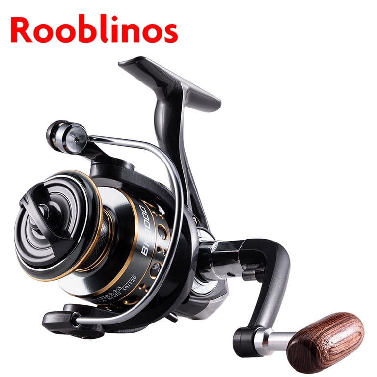 buy fishing reels in bulk Rooblinos BK Spinning Fishing Reels For Saltwater Freshwater Metal Spool Left/Right Interchangeable Trout Carp Fishing Tackle, Black