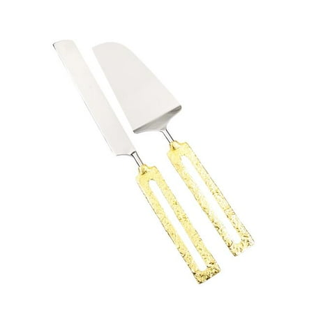 

Cake Servers with Square Gold Loop Handles - Set of 2