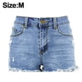 thumbnail image 2 of Pantalones cortos de mezclilla desgastados deshilachados cortos para mujer Pantalones cortos de mezclilla para mujer Pantalones cortos cómodos elásticos, 2 of 5