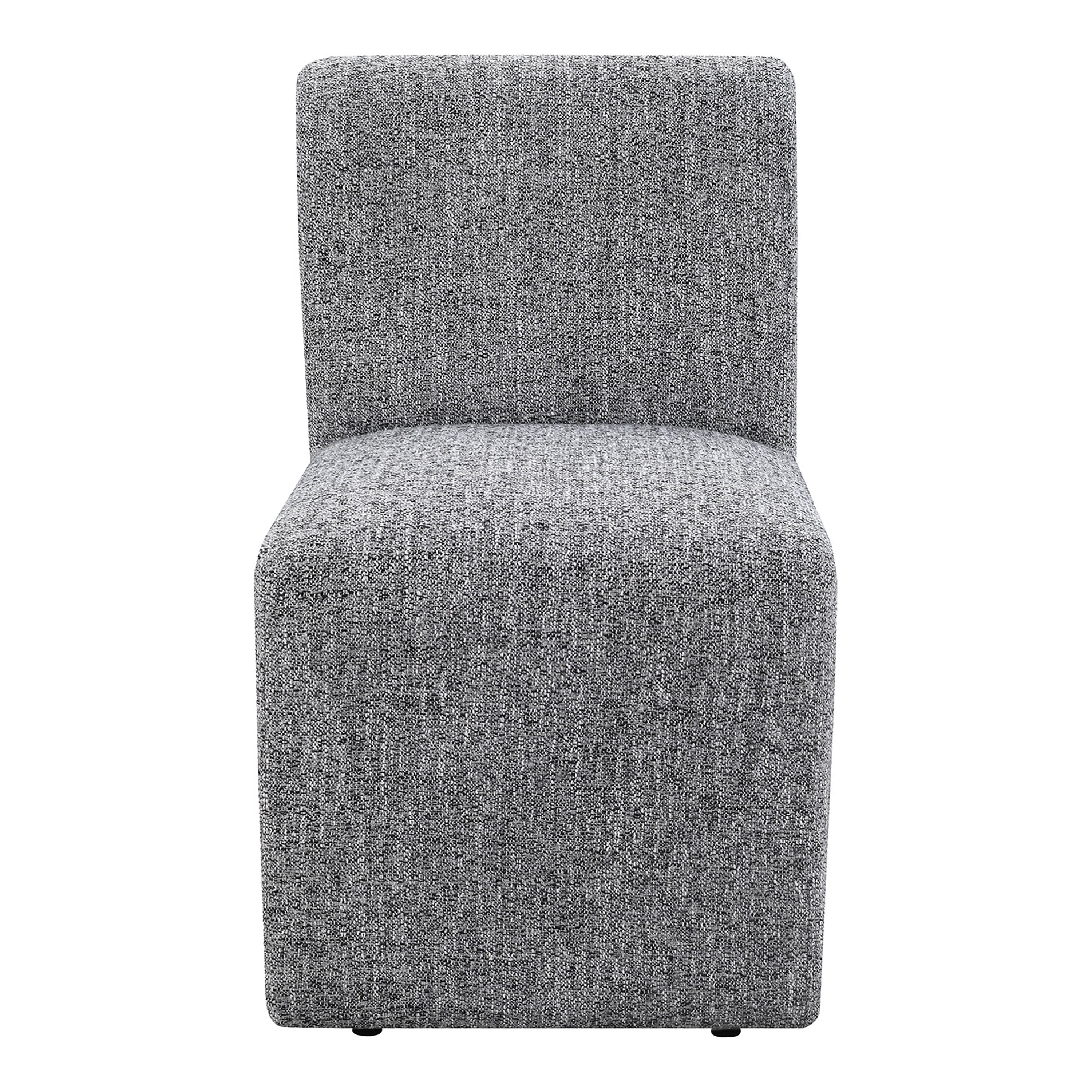Furniture of America Jaine Modern Fabric Solid Back Dining Side Chairs with Casters, Pewter Gray (Set of 2)