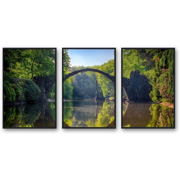 IDEA4WALL Framed Canvas Wall Art for Living Room, Bedroom Beautiful Nature Norway Landscape Canvas Prints for Modern Home Decoration Ready to Hang - 24"x36"x3 Panels