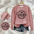 thumbnail image 4 of QASIEATN Trendy Fall Women's Hoodless Pullover English Printed Your Little of Sarcastic Sunshine Has Arrived Round Neck Simple Retro Sweatshirt, 4 of 7