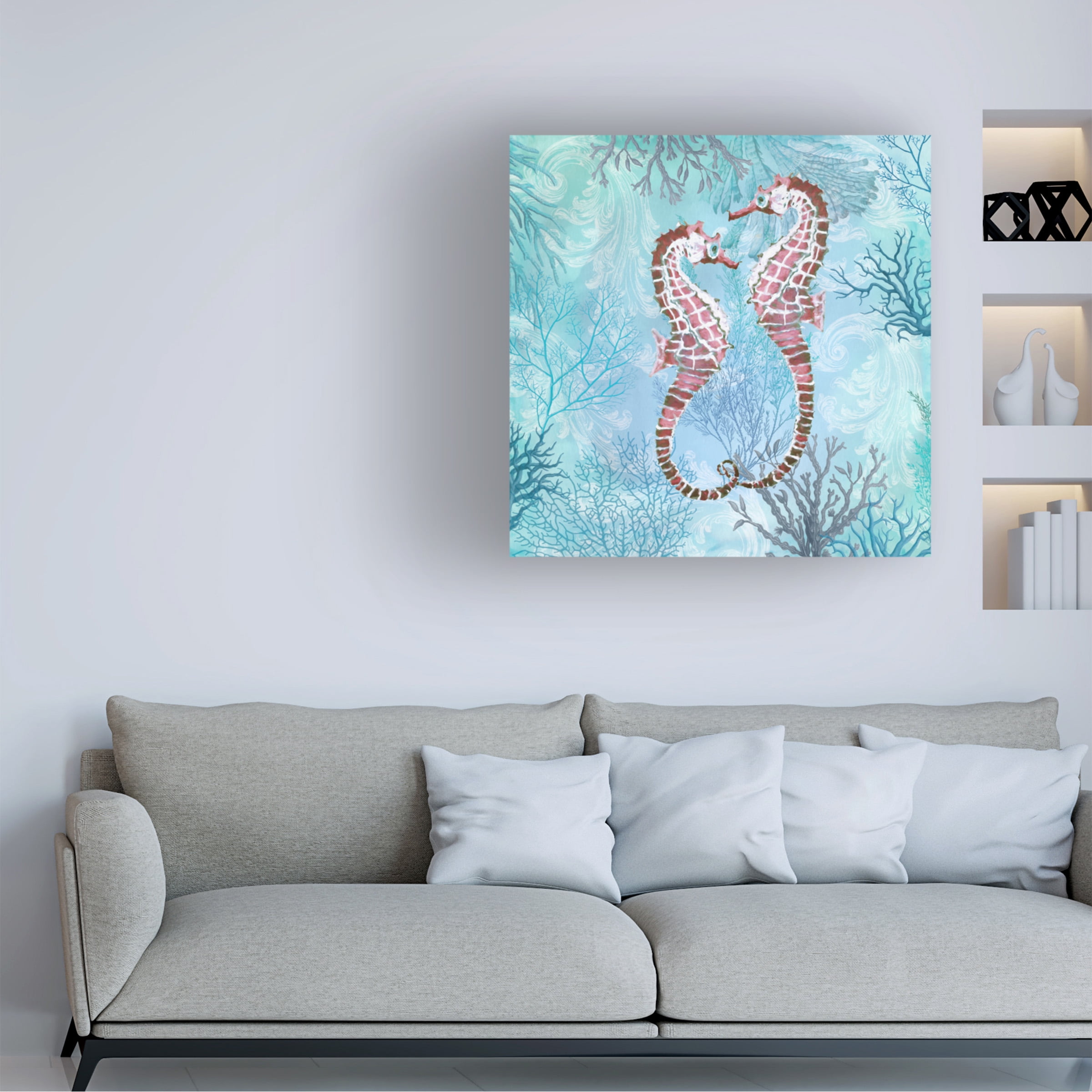 Cora Niele 'Marine Love Seahorses' Canvas Art