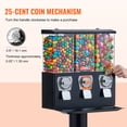 thumbnail image 4 of VEVOR Commercial Vending Machine, Triple Compartment Candy Dispenser with Iron Stand, Gumball and Candy Machine for Business,Coin Operated Gumball Bank for Toy Capsules Bouncy Balls Candy Nut,Black, 4 of 9