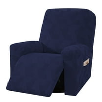 Lavish Cover Stretch Recliner Chair Cover, Non-Slip Slipcovers for Recliner Chair, Washable Furniture Protector with Pocket & Elastic Bottom for Kids Pets, 1 Seater, Navy Blue