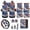 American Flag Eagle, variant on Galaxy Wolf Car Accessories Full Set Auto Seat Covers Floor Mats Steering Wheel Cover Armrest Cover Safety Belt Pad Cup Coasters Keychains 17 PCS Universal Fit for Most Vehicles