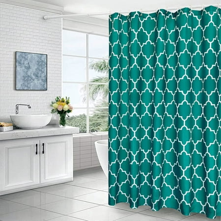 Heibingeometric Shower Curtain For, Dark Teal Green Shower Curtain