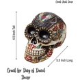 thumbnail image 2 of Urbalabs Day of The Dead DOD Gothic Floral Rose Flower Sugar Skull Decor Statue Skeleton Head Creepy Figurine Skull Gothic Colorful Skulls Dia De Los Muertos Decor (Red Rose), 2 of 7