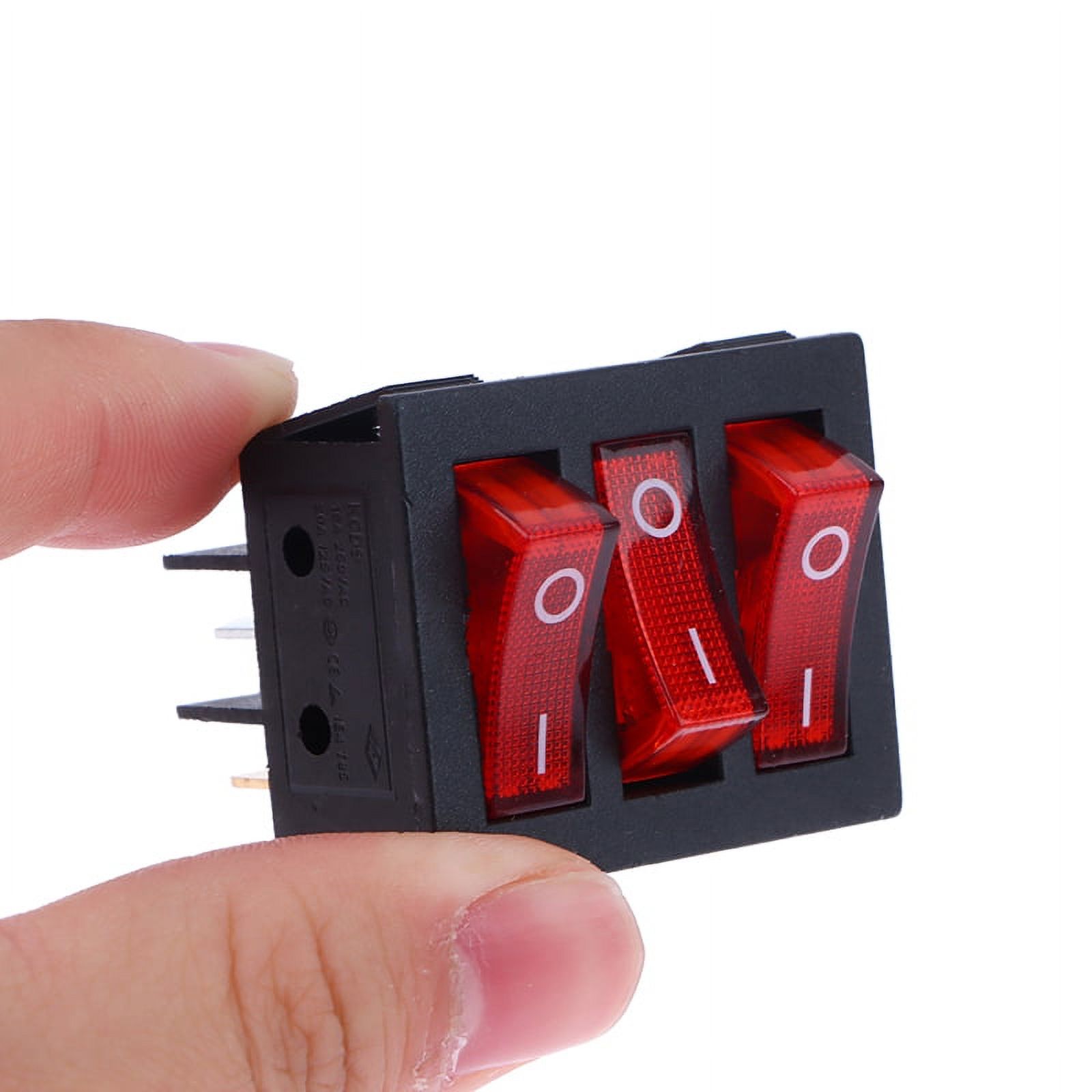 ＣＤ 「ウアクチ」3rd Rocker Switch KCD3 Red Light 3 Way Black Switch 9 Pin 2