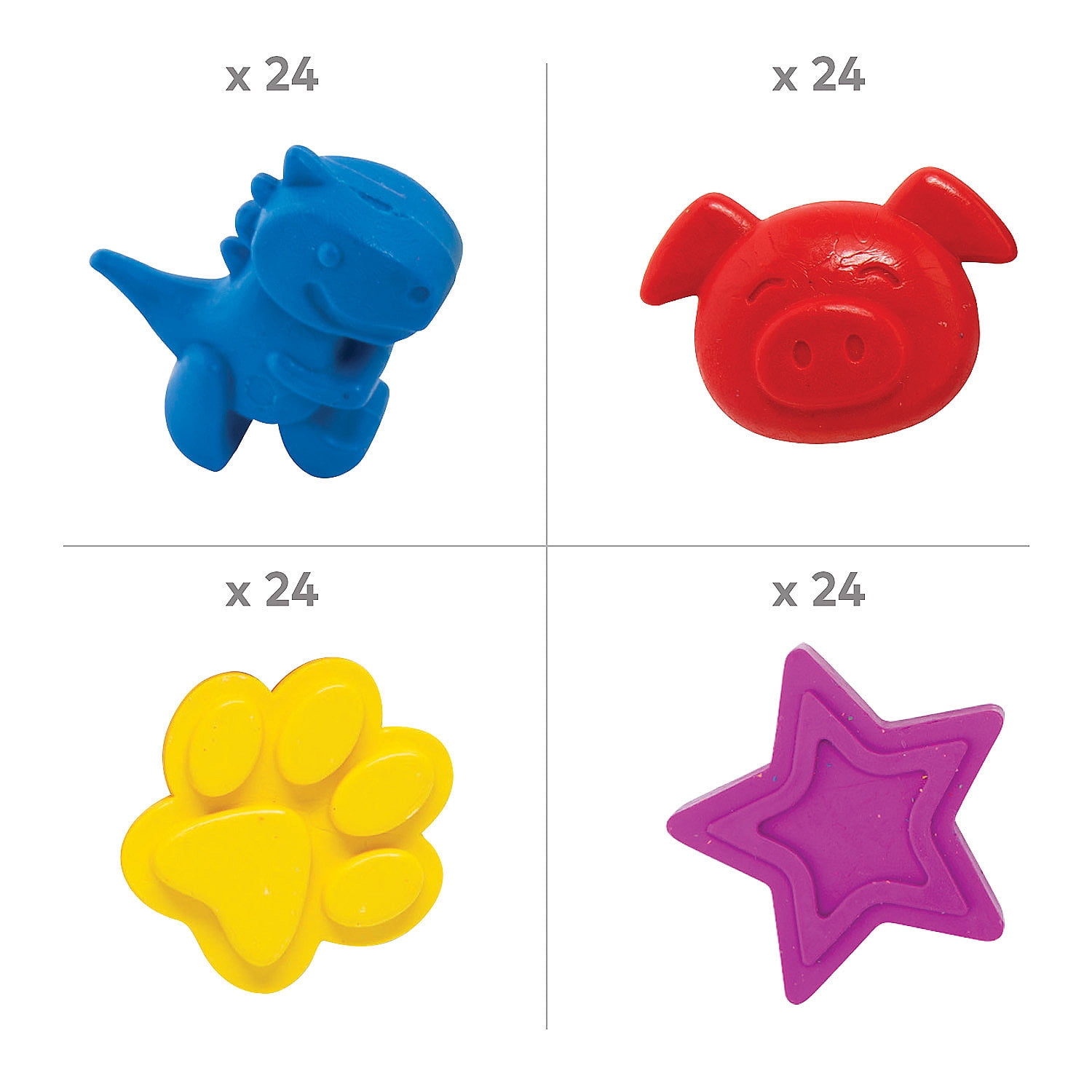 Fun Express Shaped Crayons Kit, Bulk 96 Pieces