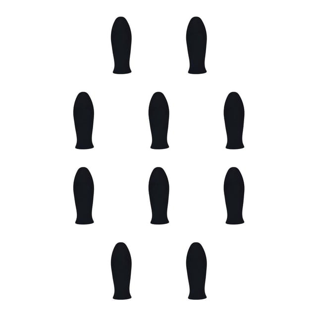 Inteprter Cubierta de la manija de la olla Utensilios de cocina Protector grueso anti-escaldado Cubiertas resistentes al calor de color sólido Negro 10piezas