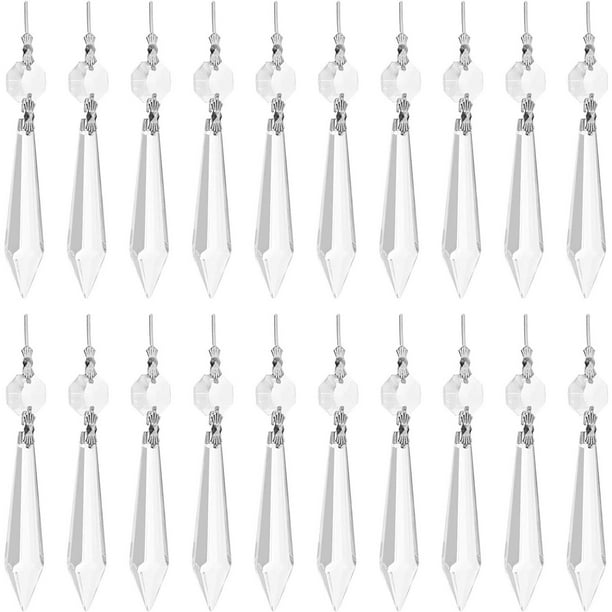 20 Pack 38mm Replacement Crystal Chandelier Prisms Icicle Octogen Bead Suncatcher Lamp Com 20 Pack 38mm Replacement Crystal, Replacement Crystal Drops For Chandeliers