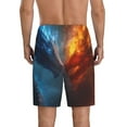 thumbnail image 4 of Lsque Red And Blue Fire Dragon E Mens Sleep Pajama Shorts,Short Pajama Pants, Cotton Ultra-Soft Knit-3X-Large, 4 of 9