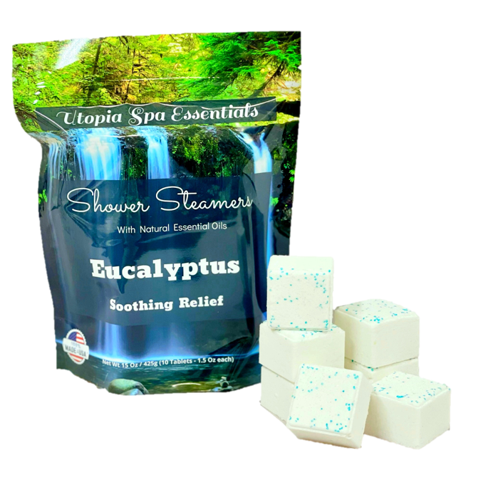 Utopia Spa Essentials Shower Steamers, Eucalyptus Essential Oil Scented