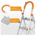 thumbnail image 3 of Folding Multi-Purpose Aluminum 5-Step Stool, Non Slip Rubber handrail, Portable Household Ladder, 3 of 5