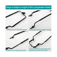 thumbnail image 4 of 7Inch Lamp Shade Harp Holder Adjustable Kit E14,E26,E27 Light Base Adapter Black Horn Frame Lampshade Bracket, 4 of 6