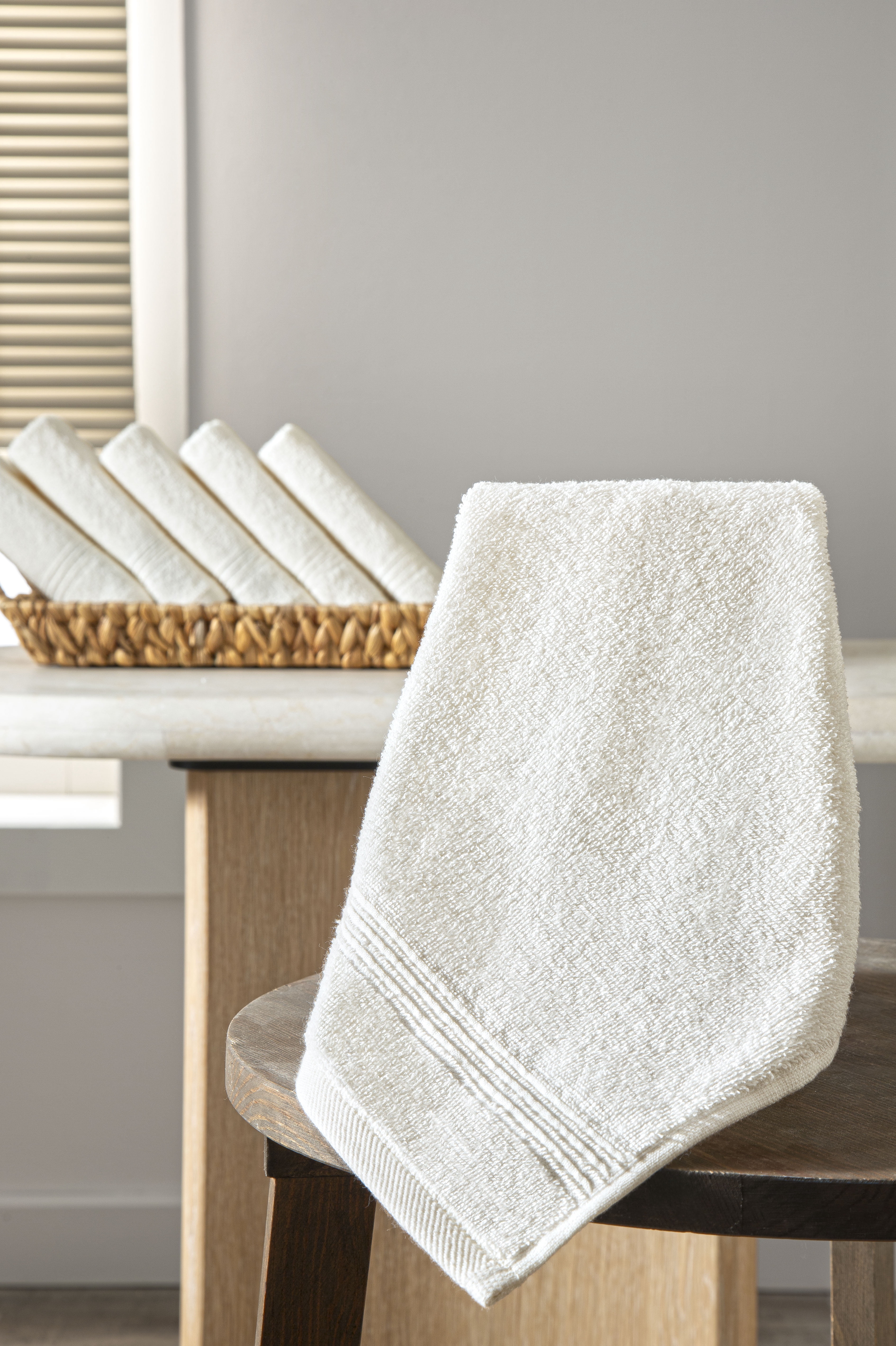 Ozdilek 6-Piece Washcloth Set, 13x13" 100% Turkish Cotton, Lightweight & Quick-Dry, Breathable Face Towels, Soft & Durable Wash Cloths for Daily Use, Gym, Travel, Ivory