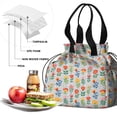 thumbnail image 4 of Pioneer Flower Floral Print Pattern Drawstring Lunch Bag Women - Drawstring Lunch Bag Insulated for Work Office - Stain-Resistant Large Lunchbags for Women with Multi-Pockets, 4 of 6