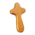 thumbnail image 3 of Cruz de madera para sostener la mano de la mano Cross decorativa Decorativa Tamaño de la palma Cross Cross Holding Cross Small For Table Christmas Marrón claro, 3 of 8