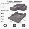 thumbnail image 3 of Holaki 5 in 1 Modular Sectional Sofa with Movable Ottoman, L-Shaped Convertible Boneless Couch for Living Room, Corduroy Deep Seat Sofa, Gray, 3 of 9