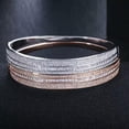 thumbnail image 6 of Silver Plated Cubic Zirconia Baguette CZ Crystal Cuff Bangle Jewelry Accessories, 6 of 9
