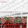 thumbnail image 6 of Shower Curtain 72"W x 96"L Christmas Snowman Poinsettia Snowflakes Plaid Fabric Shower Curtains Set with Hooks Water Repellent Bathroom Curtains Machine Washable Bathroom Accessories, 6 of 7