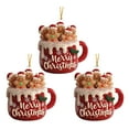 thumbnail image 2 of Dserhfy 1/2/3Pcs Merry Christmas Gingerbread Man Family Ornament Red Ceramic Mug Pendant with Frosting Snowflake Patterns, 2 of 8