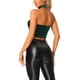 thumbnail image 3 of Camiseta sin mangas de terciopelo con cuello halter y espalda descubierta INSPIRE CHIC para fiestas de mujeres, top corto punk L Verde, 3 of 5
