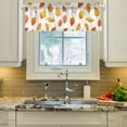 thumbnail image 2 of Yayeee Kitchen Valance Rod Pocket 54" x 18" Living Room Window Curtain, Orange Leaves, 2 of 6