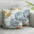 thumbnail image 3 of PHYHOO  Nautical Coastal Throw Pillow Covers Ocean Themed Beach Seashell Coral Starfish Pillows Case Soft Velvet Cushion Covers for Outdoor Sofa Home Decor, 3 of 5
