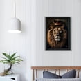 thumbnail image 4 of Nawypu Large Lion Canvas Wall Art, lion king with crown Black Gold, Wall Decor Africa wild animals, Prints Pictures for Man Living Room Bedroom Bathroom Home Decor Ready to Hang, Framed, Wall, 4 of 5