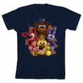 thumbnail image 5 of Five Nights At Freddy's Plush Characters Group Shot Youth Navy Crew Neck Short Sleeve T-shirt - Large, 5 of 7