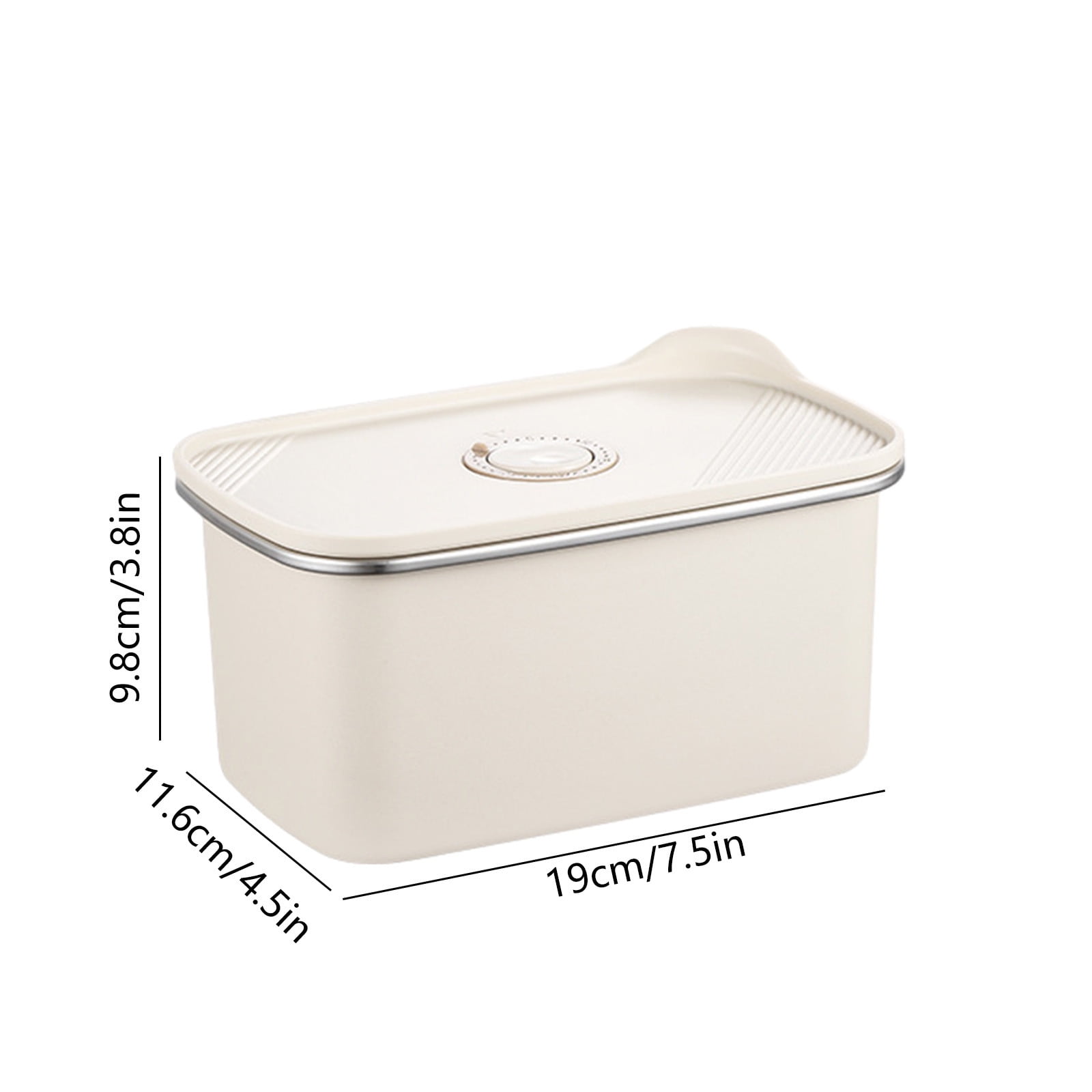 Microwaveable Stainless Steel Airtight Food Storage Container | Leak-Proof Odor-Free Lunch Box | BPA-Free 403 Steel | Stackable Bento for Meal Prep | 1 Pc | Beige | 23.5x19.1x9.6 cm