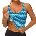 thumbnail image 3 of Pofeuu Pearlescent Scales Print Sports Bra for Women Sexy Vest Yoga Running Gym Fitness Crop Bras Tops-Small, 3 of 8