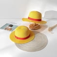 thumbnail image 2 of Sombrero de paja luffy One Piece Cosplay Cap Anime Sun Beach Hats Disfraz de actuación de Halloween TUNC Sencillez, 2 of 5