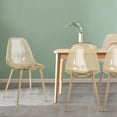 thumbnail image 5 of CangLong Modern Metal Legs Dining Chairs, Amber Transparent (Set of 4), 5 of 6